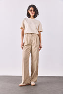 Kadın Chloe Wide Leg Palazzo Pantolon %100 Lyocell (Tencel™) - Bej
