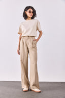 Kadın Chloe Wide Leg Palazzo Pantolon %100 Lyocell (Tencel™) - Bej