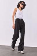 Kadın Chloe Wide Leg Palazzo Pantolon %100 Lyocell (Tencel™) - Siyah