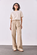 Kadın Chloe Wide Leg Palazzo Pantolon %100 Lyocell (Tencel™) - Bej