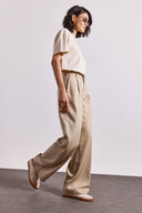 Kadın Chloe Wide Leg Palazzo Pantolon %100 Lyocell (Tencel™) - Bej