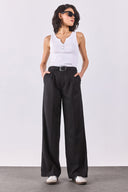 Kadın Chloe Wide Leg Palazzo Pantolon %100 Lyocell (Tencel™) - Siyah