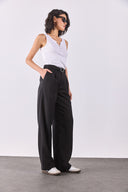 Kadın Chloe Wide Leg Palazzo Pantolon %100 Lyocell (Tencel™) - Siyah