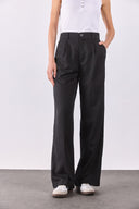 Kadın Chloe Wide Leg Palazzo Pantolon %100 Lyocell (Tencel™) - Siyah