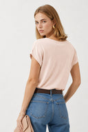 Kadın Cindy Bisiklet Yaka Regular Fit Basic Modal Tişört Lyocell (Tencel™) - Pembe