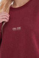 Kadın Cindy Logo Baskılı Bisiklet Yaka Şardonlu Sweatshirt - Bordo