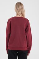 Kadın Cindy Logo Baskılı Bisiklet Yaka Şardonlu Sweatshirt - Bordo