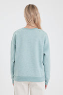 Kadın Cindy Logo Baskılı Bisiklet Yaka Şardonlu Sweatshirt - Mint
