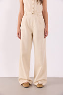 Kadın Clara Wide Leg Off White Palazzo Pantolon Lyocell (Tencel™) - Off White