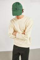 Erkek Clark Sıfır Yaka Oversize Sweatshirt - Kemik