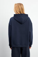 Kadın Club Baskılı Sweatshirt - Lacivert