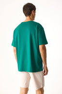 Erkek Cocktail Baskılı Tişört %100 Pamuk - Yeşil