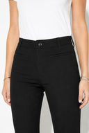 Crop Paça Pantolon-Siyah