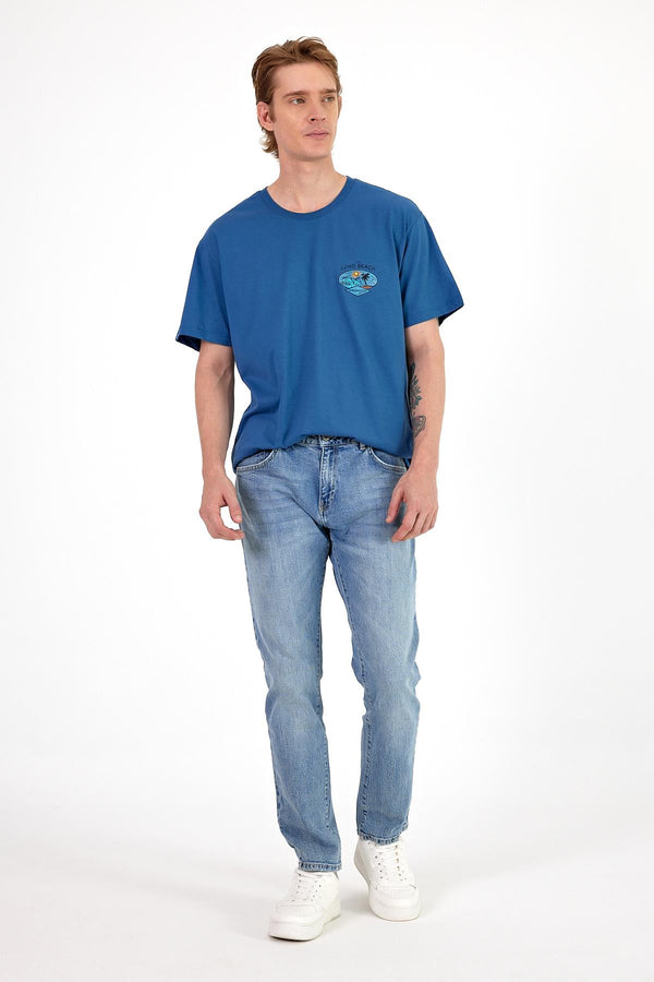 Erkek Daniel Med Blue Straight Fit Jean Pantolon