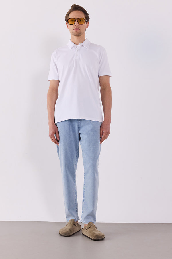 Erkek David Sky Blue Beli Lastikli Slim Fit Jogger Pantolon - Sky Blue