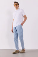 David Sky Blue Beli Lastikli Slim Fit Jogger Pantolon-Sky Blue