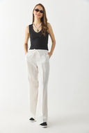 Kadın Derin V Yaka Lycralı Atlet - Siyah