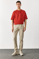 Erkek Edward Slim Straight Renkli Jean Pantolon - Taş