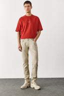 Erkek Edward Slim Straight Renkli Jean Pantolon - Taş