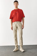Erkek Edward Slim Straight Renkli Jean Pantolon - Taş