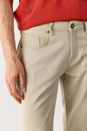 Erkek Edward Slim Straight Renkli Jean Pantolon - Taş