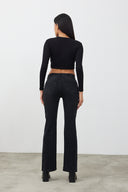 Kadın Emilie Black Bootcut Jean Pantolon - Black