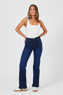 Kadın Emilie Blue Black Bootcut Jean Pantolon (TENCEL)™ - Blue Black