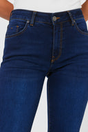 Kadın Emilie Blue Black Bootcut Jean Pantolon (TENCEL)™ - Blue Black