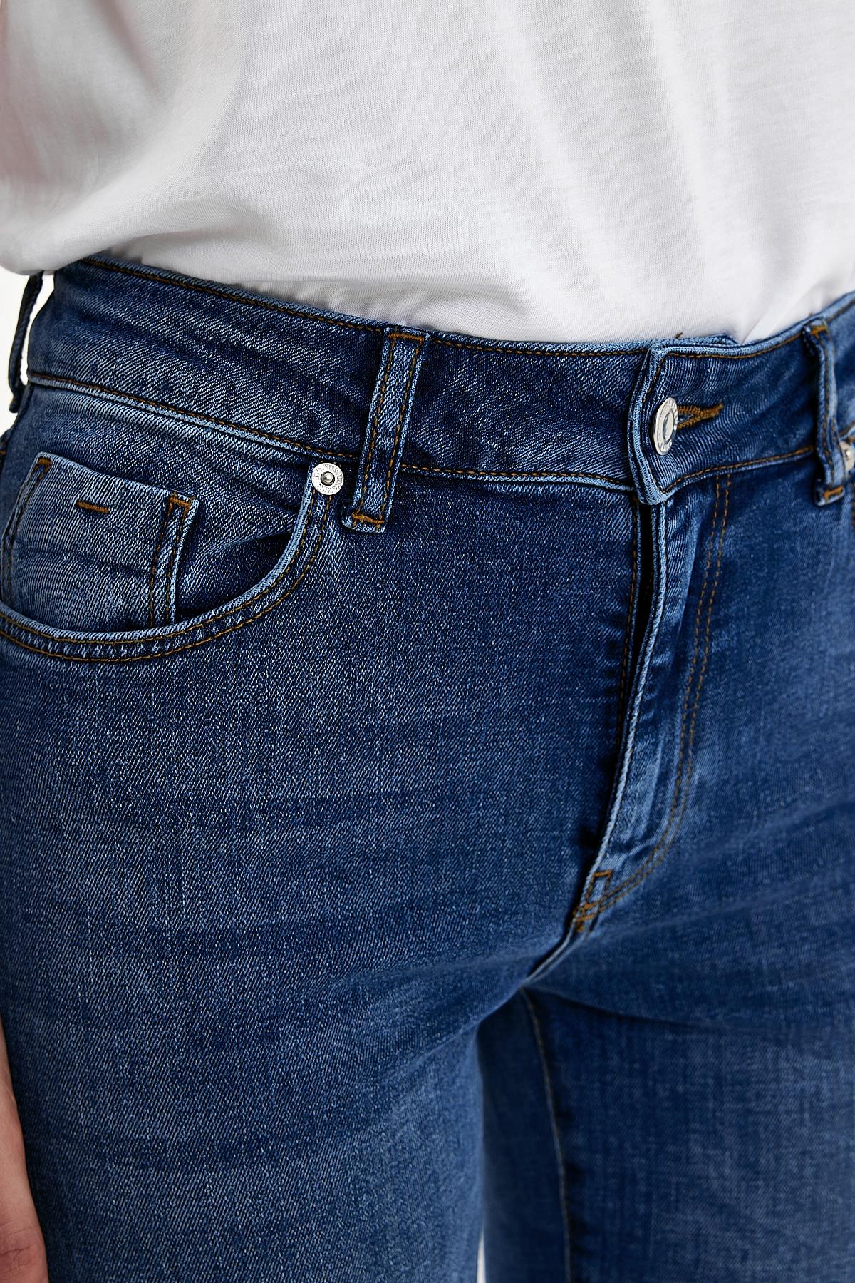 Kadın Emilie Dirty Med Blue Bootcut Jean Pantolon - Dirty Med Blue