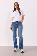 Kadın Emilie Dirty Med Blue Bootcut Jean Pantolon - Dirty Med Blue