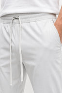 Erkek Alfred Beli Lastikli Çizgili Summer Gabardin Pantolon - Taş