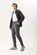 Erkek Alfred Beli Lastikli Comfort Pantolon (TENCEL)™ - Füme