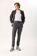 Erkek Alfred Beli Lastikli Comfort Pantolon (TENCEL)™ - Füme