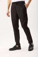 Erkek Alfred Beli Lastikli Comfort Pantolon (TENCEL)™ - Siyah