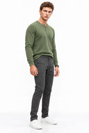 Erkek Alfred Beli Lastikli Comfort Pantolon(TENCEL)(TM)-Füme