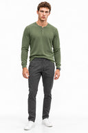 Erkek Alfred Beli Lastikli Comfort Pantolon(TENCEL)(TM)-Füme