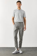 Erkek Alfred Beli Lastikli Pötikare Gofre Pantolon - Gri