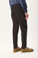 Erkek Alfred Beli Lastikli Smart Pantolon - Kahverengi