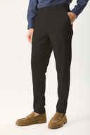 Erkek Alfred Beli Lastikli Smart Pantolon - Siyah