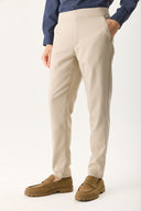 Erkek Alfred Beli Lastikli Smart Pantolon - Taş