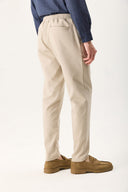 Erkek Alfred Beli Lastikli Smart Pantolon - Taş