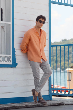 Erkek Alfred Beli Lastikli Smart Pantolon - Taş