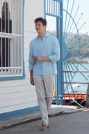 Erkek Alfred Beli Lastikli Summer Gabardin Pantolon - Taş