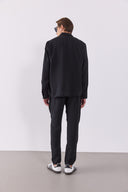 Erkek Beli Lastikli Pantolon (CUPRO) - Siyah