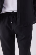 Erkek Beli Lastikli Pantolon (CUPRO) - Siyah