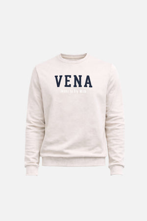 Erkek Bisiklet Yaka Logo Baskılı %100 Pamuk Sweatshirt - Gri