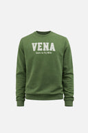 Erkek Bisiklet Yaka Logo Baskılı %100 Pamuk Sweatshirt - Haki
