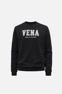 Erkek Bisiklet Yaka Logo Baskılı %100 Pamuk Sweatshirt - Siyah
