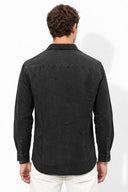 Erkek Black Indigo Lyocell Jean Gömlek-Black Indigo