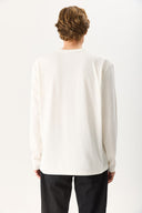 Erkek Brand Baskılı Bisiklet Yaka Regular Fit Tişört %100 Pamuk - Fildişi